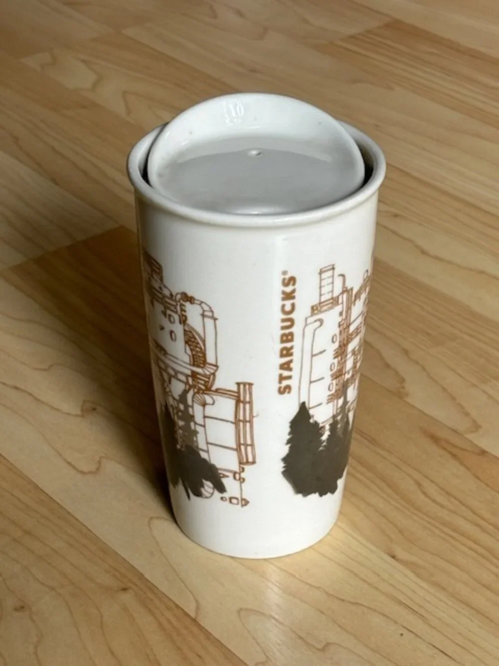 Starbucks 2015 Seattle Gas Works Park ceramic traveler mug